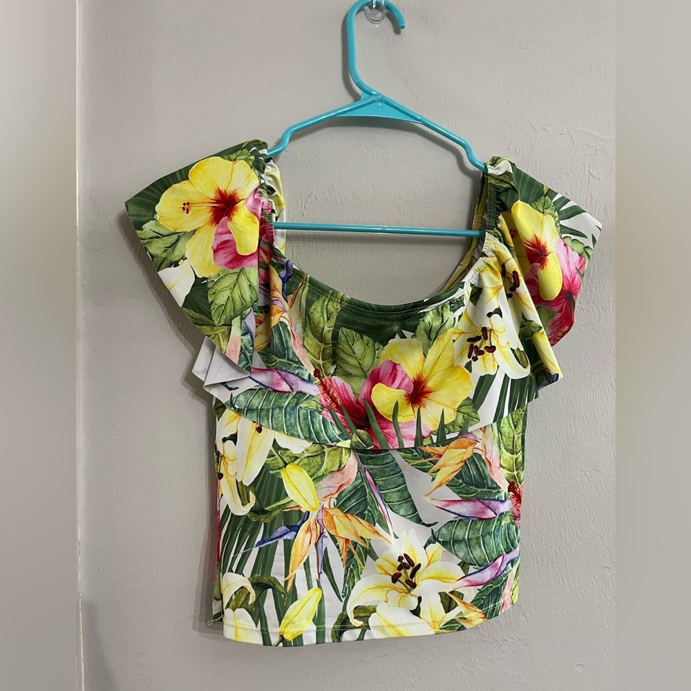 Kortni Jeane Red and Yellow Ruffled Fitted Bikini